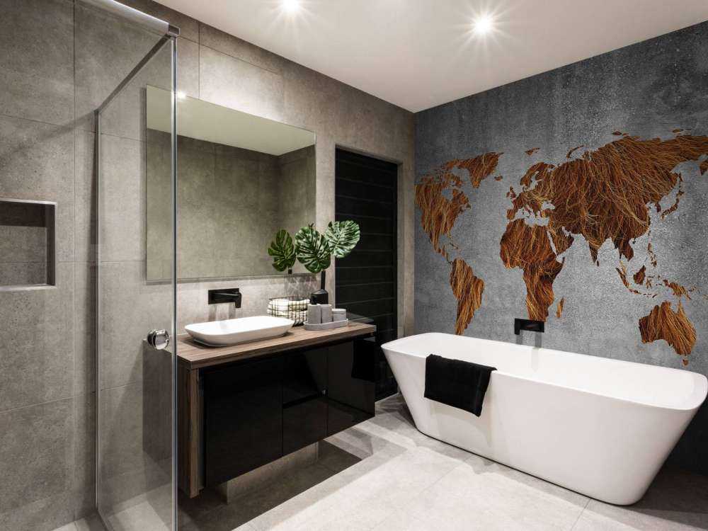 World map with texture