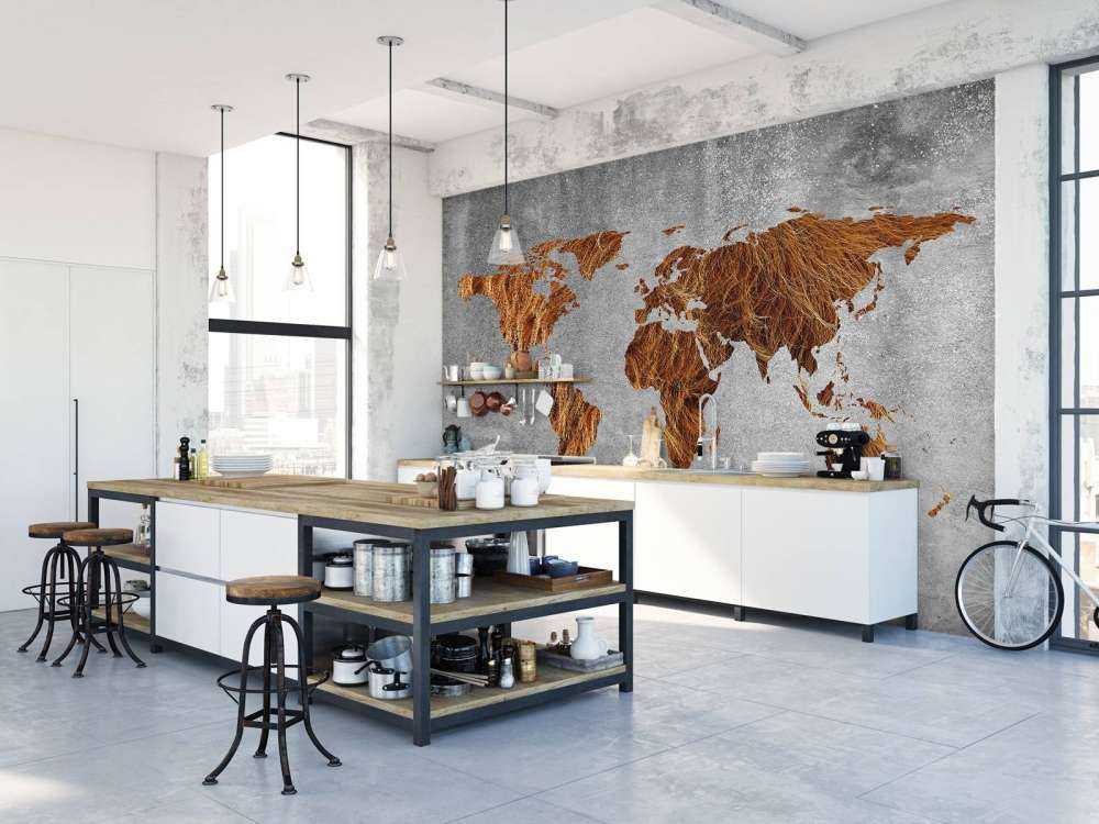 World map with texture