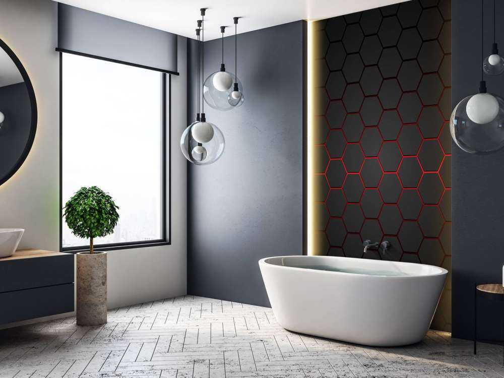 Red glowing hexagons