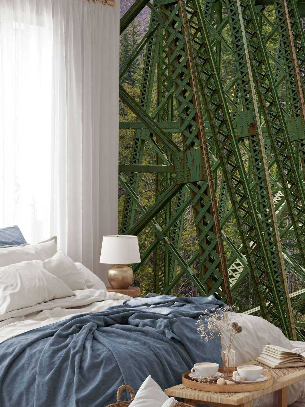 Steel structure old railway bridge