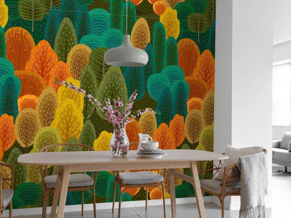 Kleurrijk bos patroon