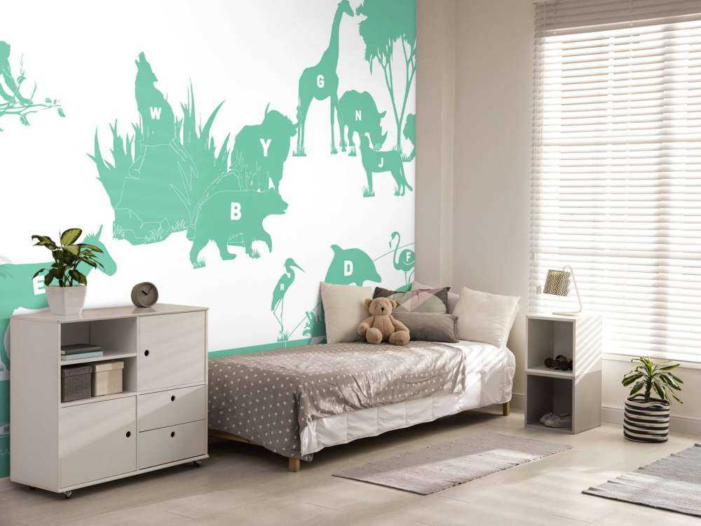 Animal alphabet, green