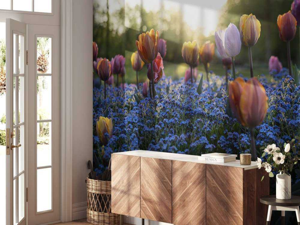 Cheerful tulip field