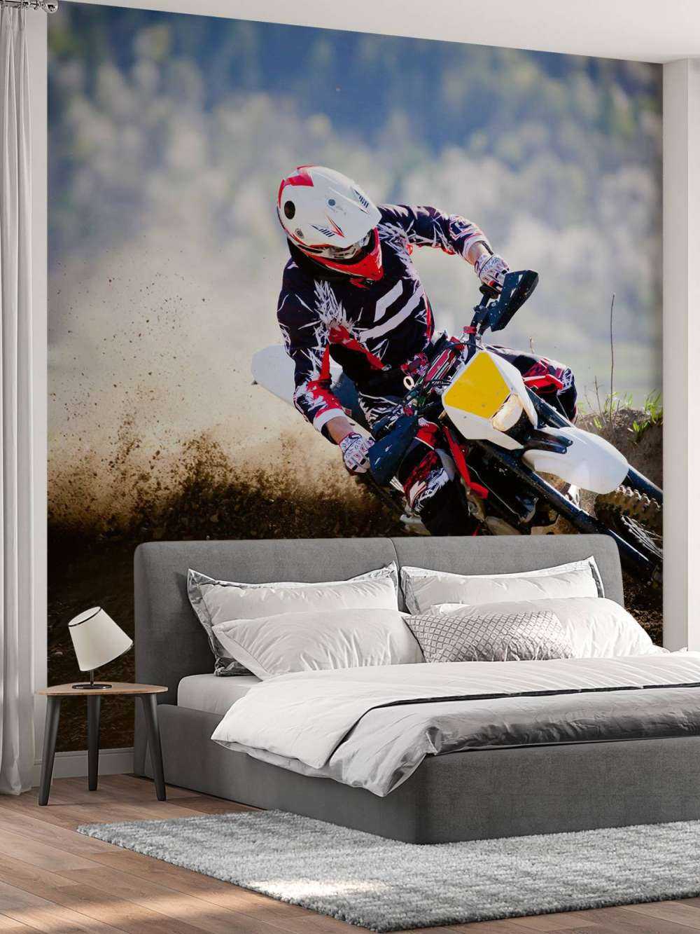 Cross bike in the bend