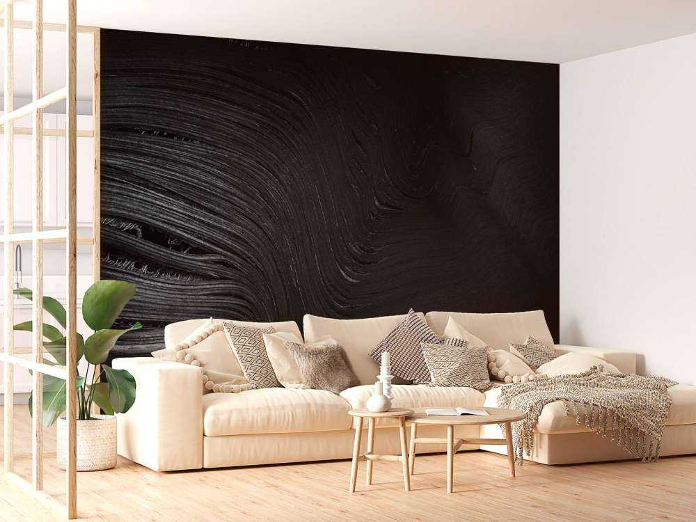 Old palm leaf in black and white