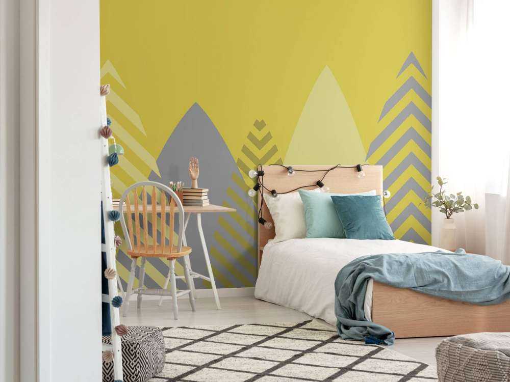 High mountains, yellow