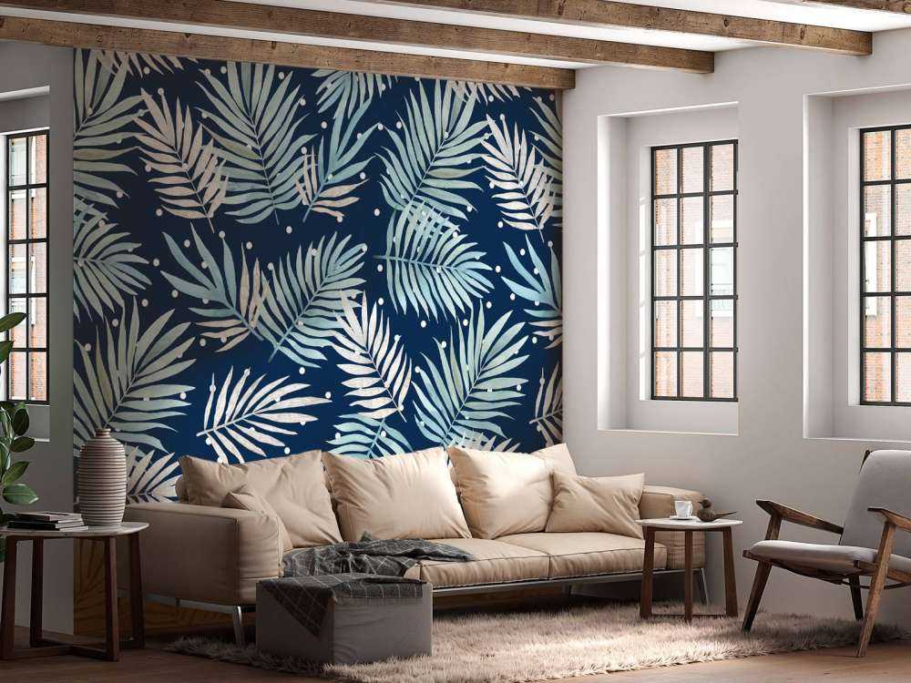 Pattern with tropical leaves