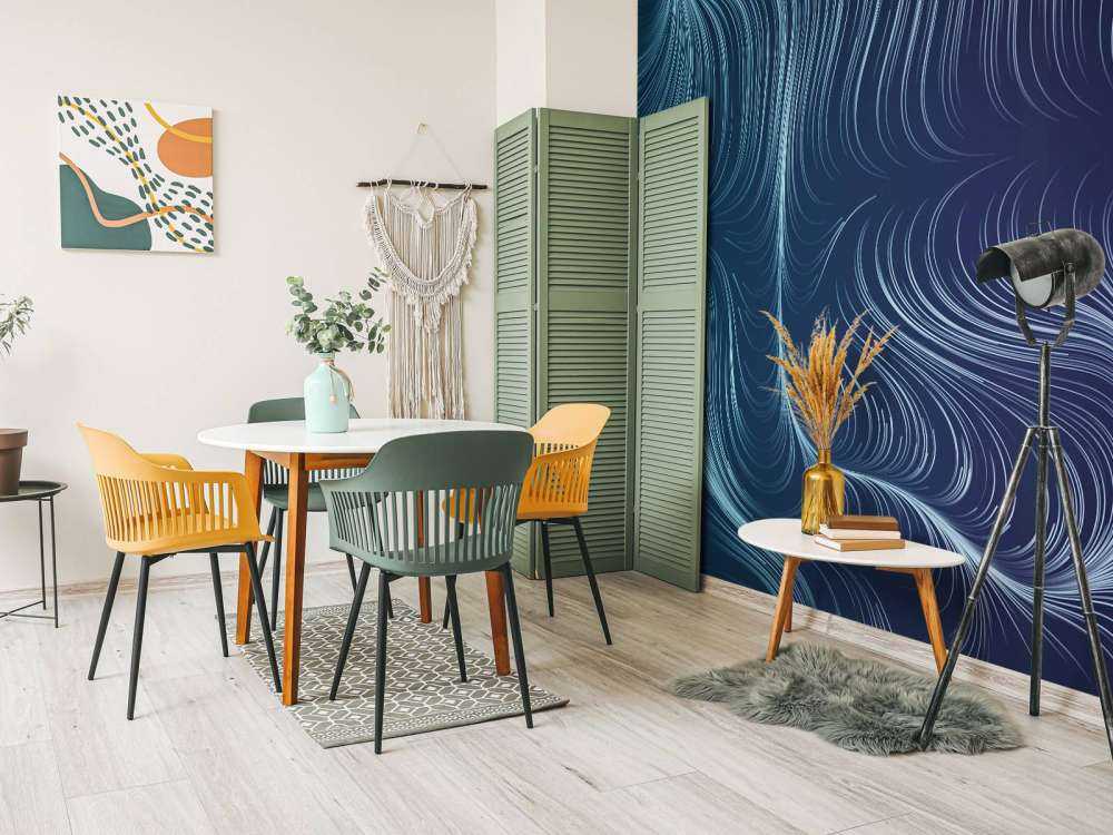 Blue illuminated lines