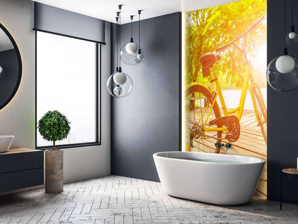 Yellow bike on jetty