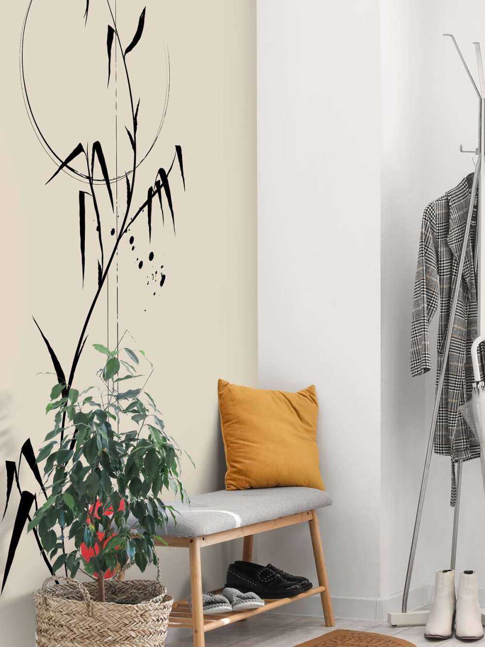 Zwarte bamboeplant in Oosterse stijl