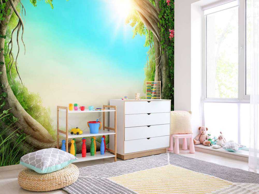 Colourful fairytale forest