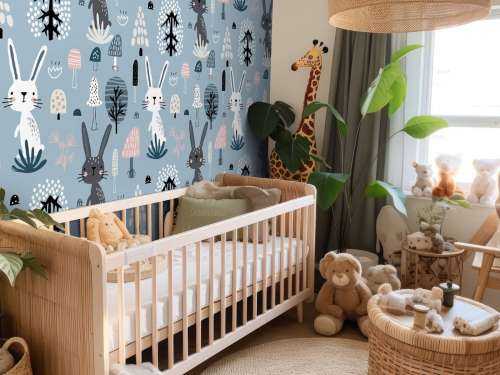 Blue rabbit pattern