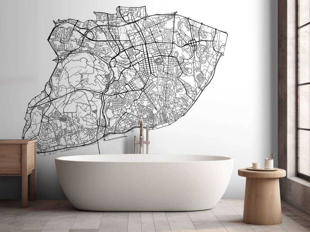 Plattegrond van Lissabon, wit 