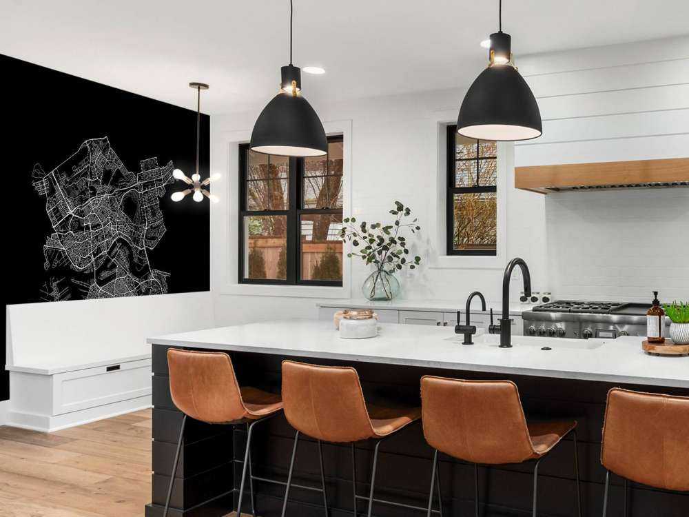 Map of Rotterdam, black