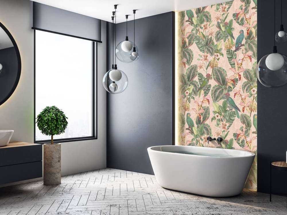 Tropical Jungle birds & parrots - soft pink