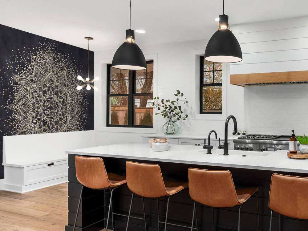 Golden Sparkling Mandala - dark navy