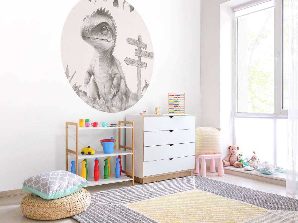 Baby spinosaurus in the beige jungle