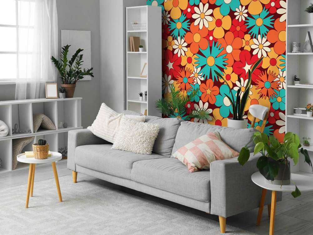 Cheerful retro flowers