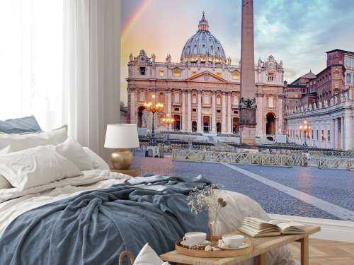 St Peter's Square with rainbow