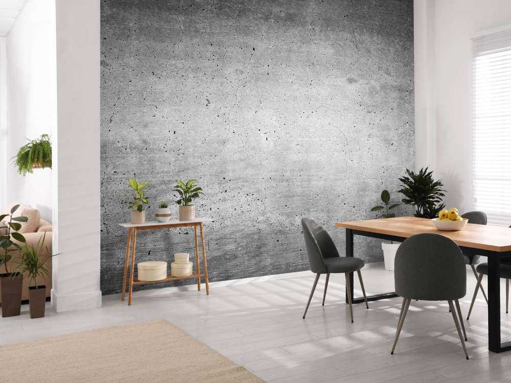 Donkergrijs betonnen muur