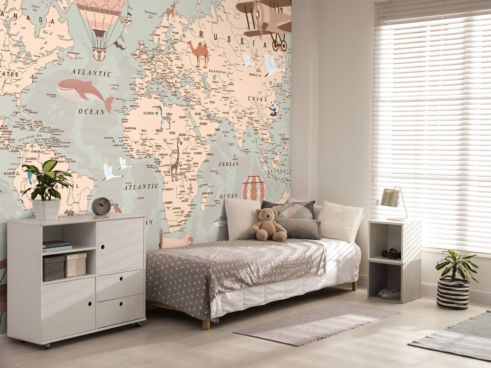 Beige world map