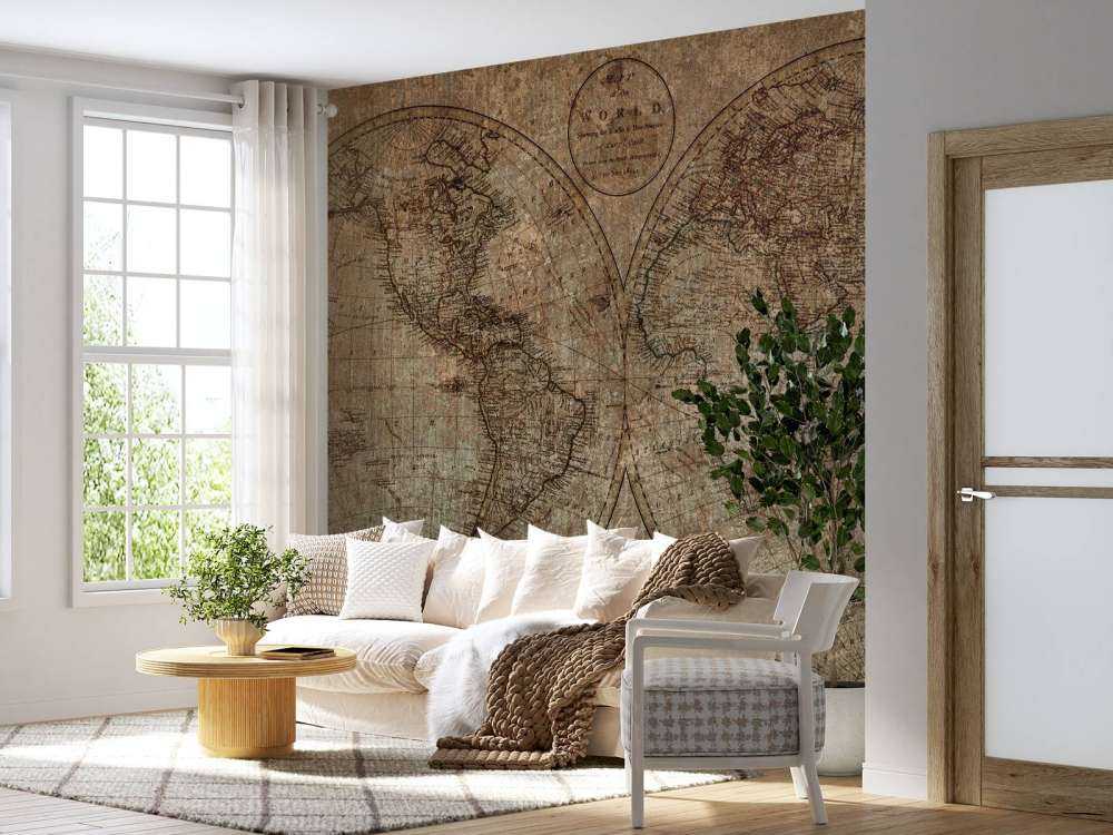 Old world map drawing