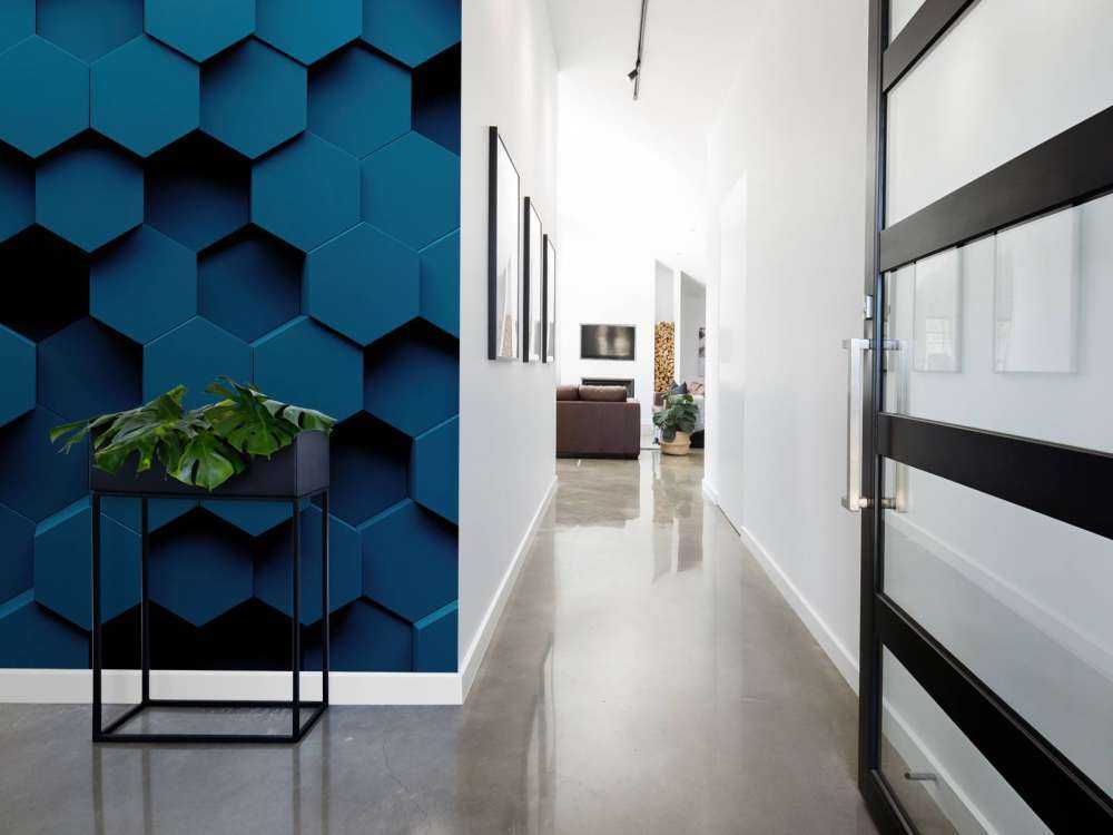 Dark blue hexagons