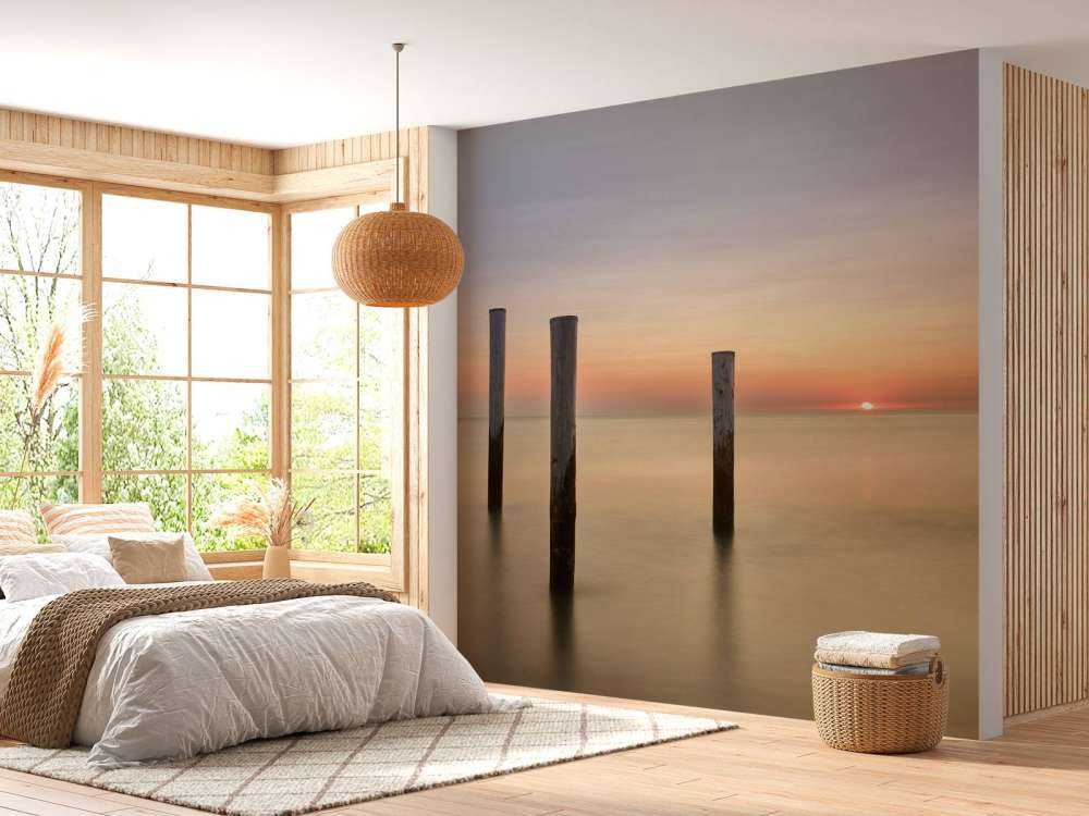 Three wooden posts