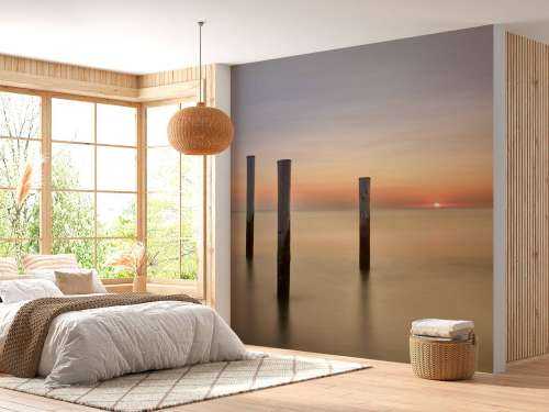 Three wooden posts