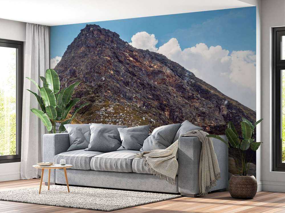 Mountain pass with sports car