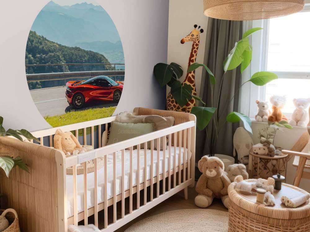 Driving through mountain scenery