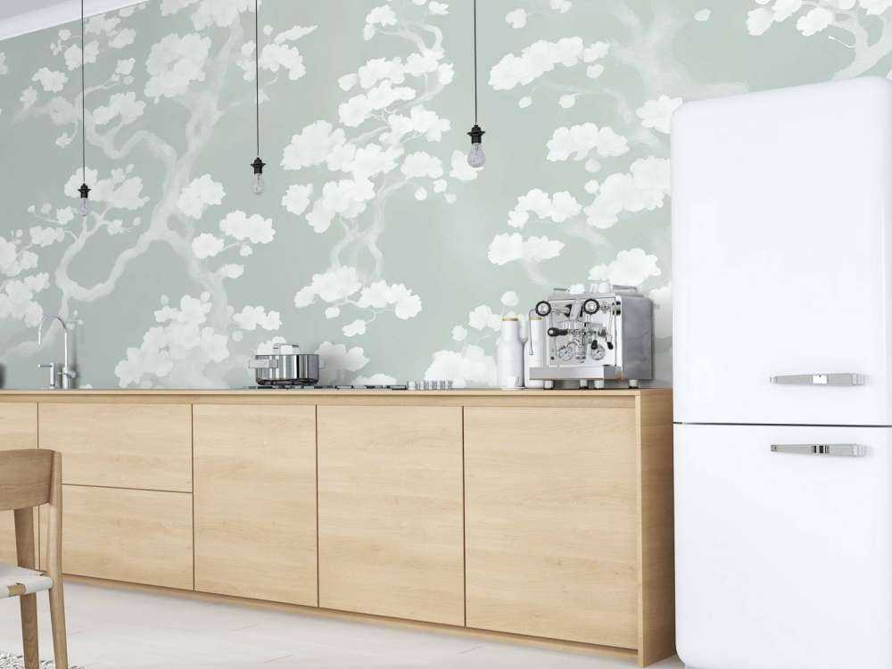 Wonderful blooming forest - mint green