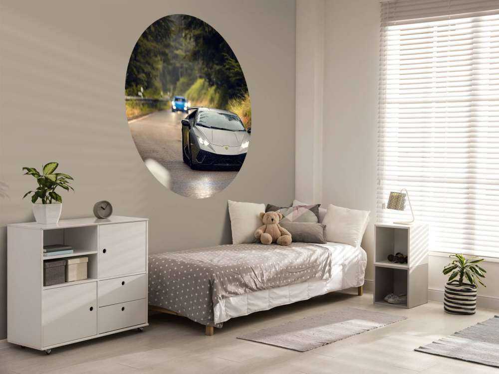 Matte gray Lamborghini in nature