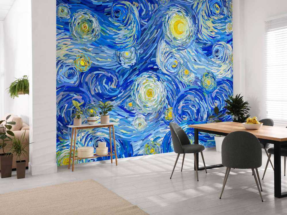 Starry night illustration