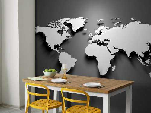 3D World map black