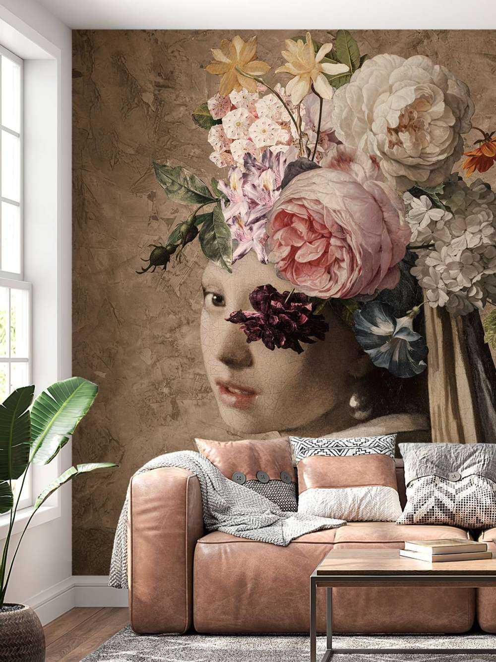 Girl with a pearl earring - flower design