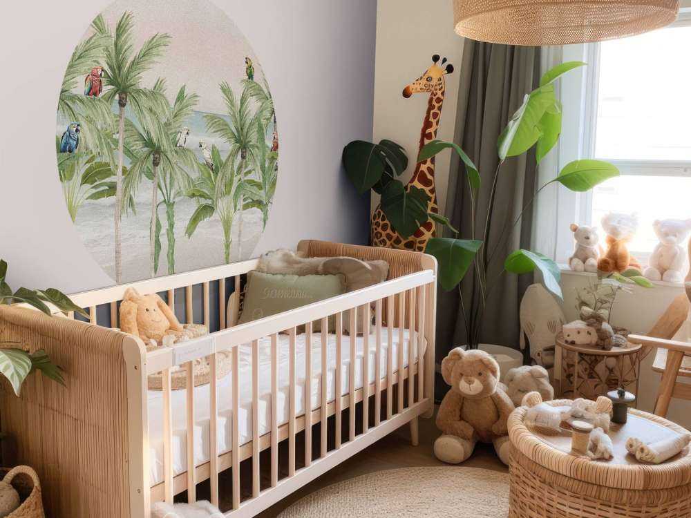 Parrots on beach in colour