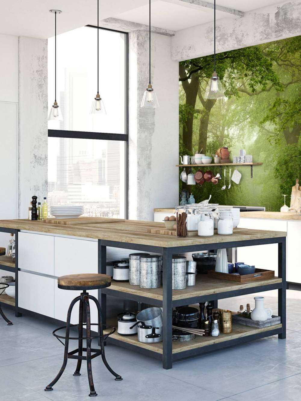 Forest path in the mist