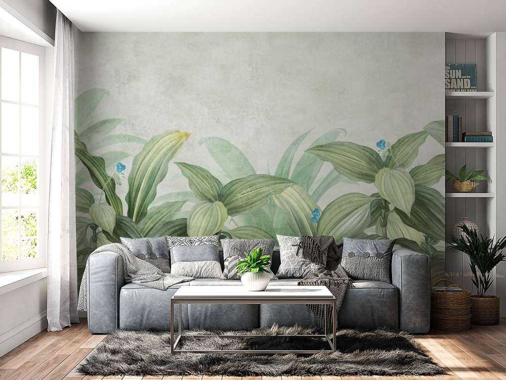 Motley grass with flowers