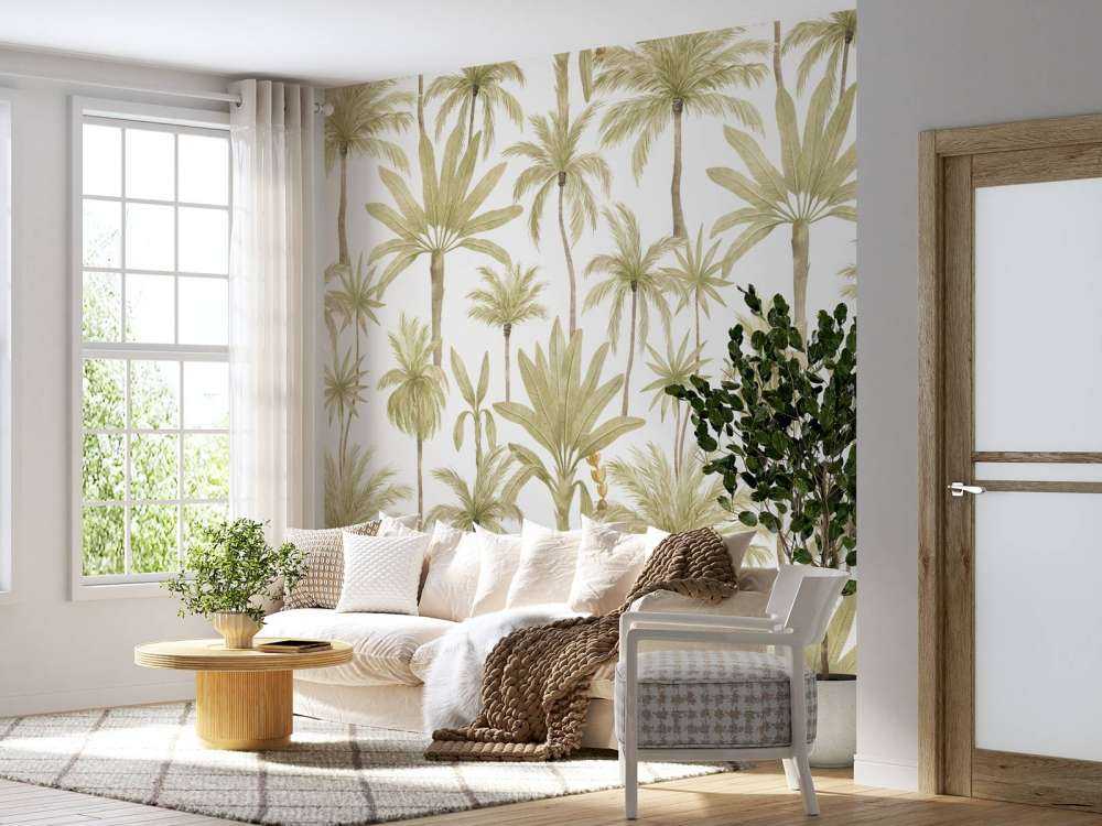 Tropical watercolour trees