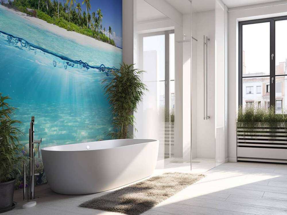 Tropical island and coral reef