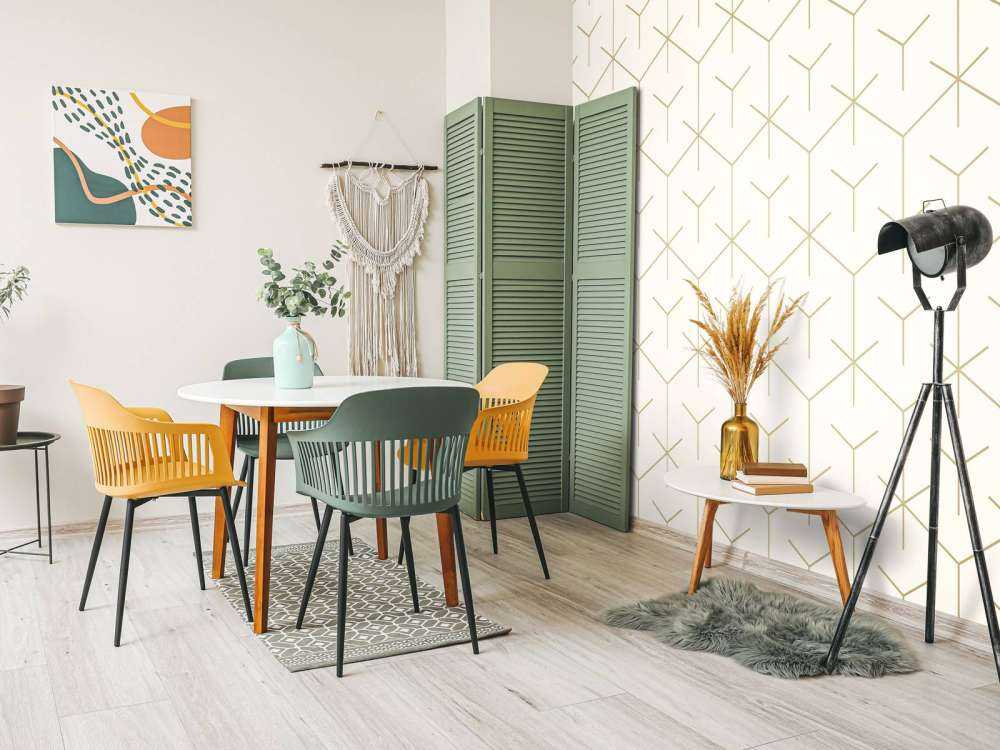 Geometric hexagons, white