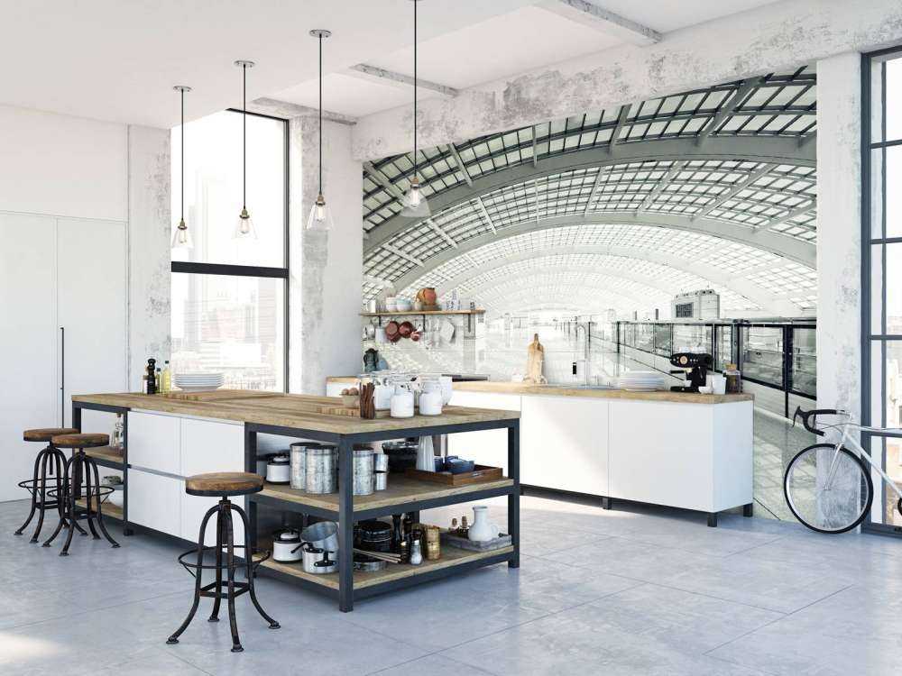 Modern hall with rounding