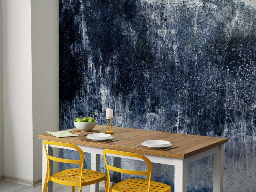 Old weathered blue wall