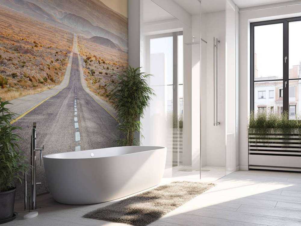 Highway through desert