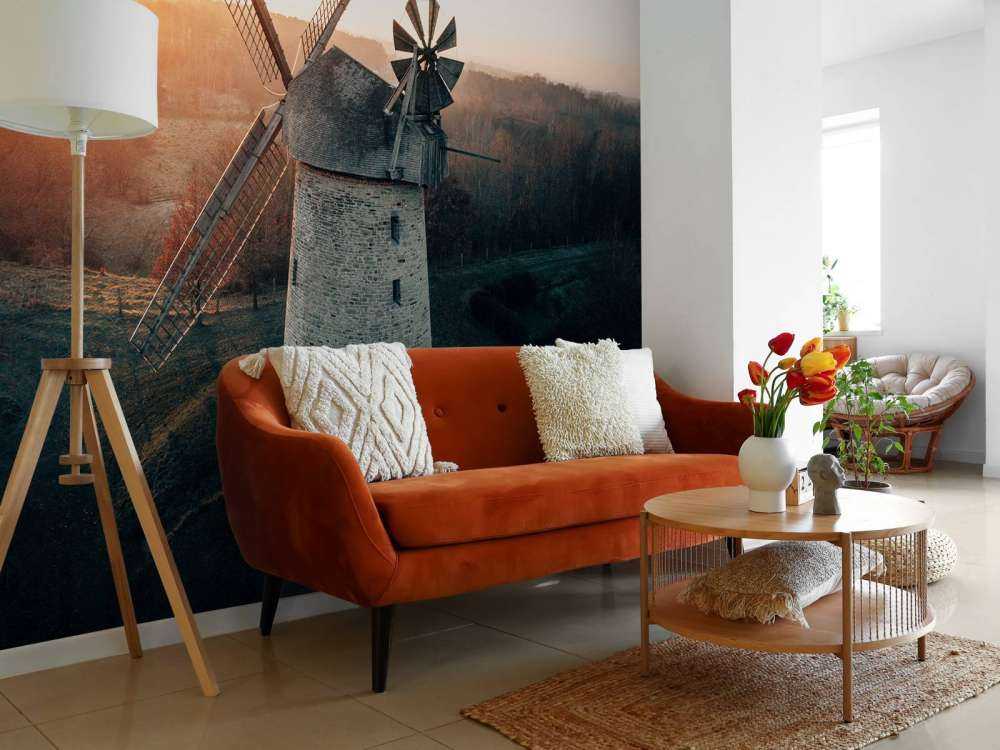 Windmill in beautiful light at sunset