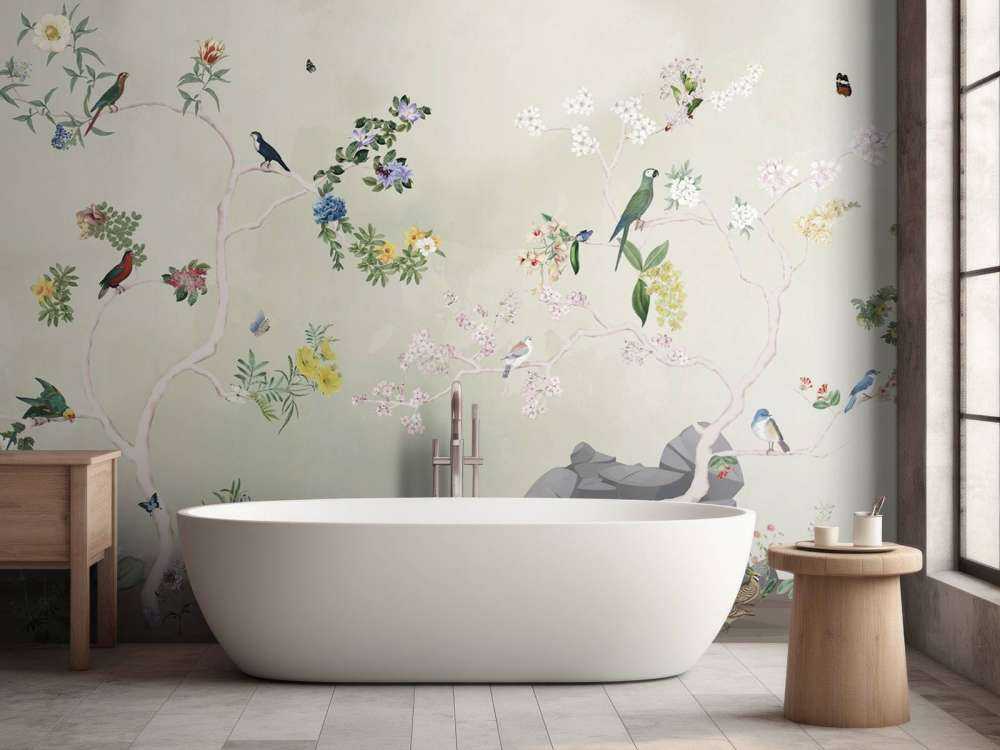 Birds in Garden Panorama 3