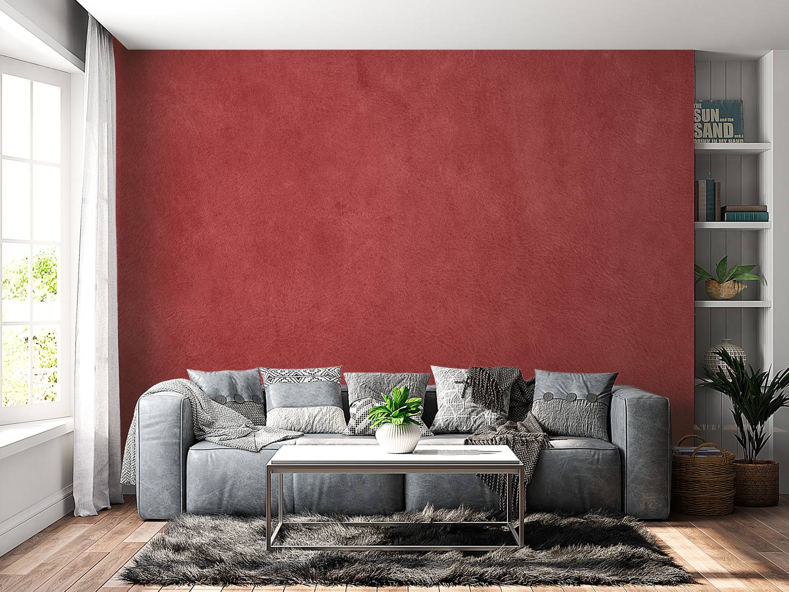 Leather red