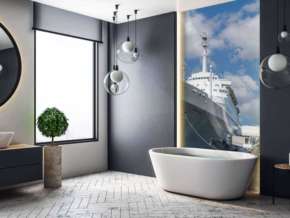 Former steamship the SS Rotterdam in color 