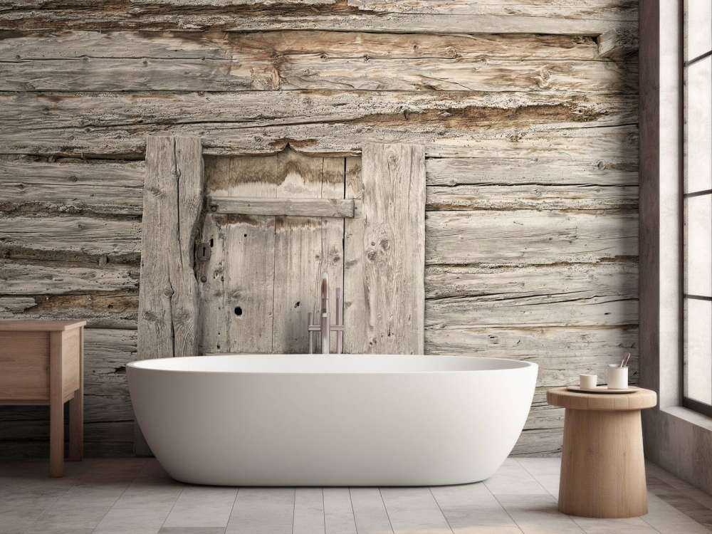 Beige shelves with door